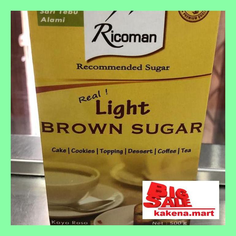 

Ka0Iusbu Ricoman Light Brown Sugar 500 Gram Real Budlem