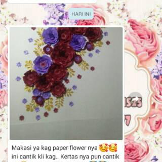 Paperflower wall kertas  jasmin  mengkilap bunga  kertas  