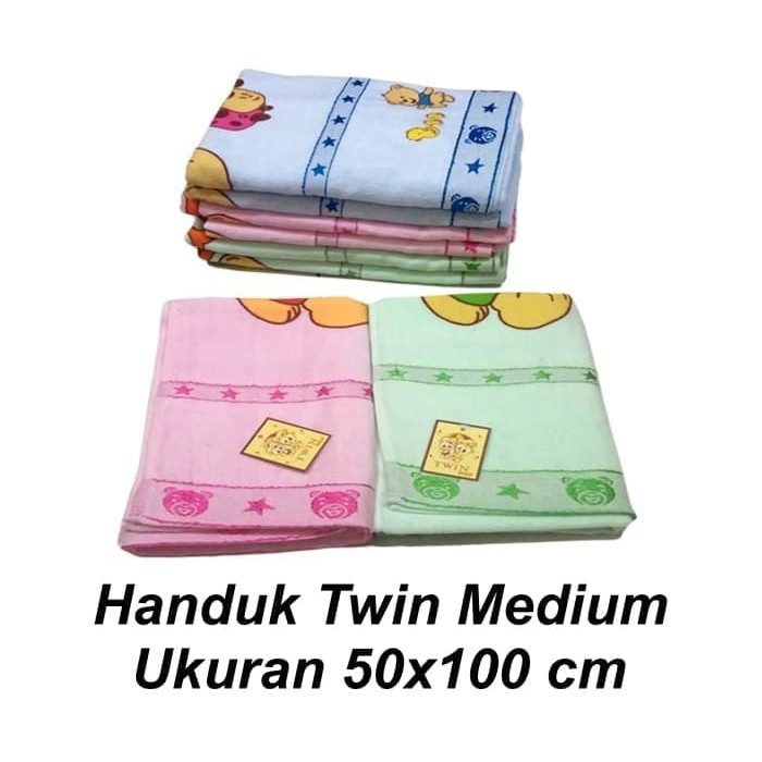 HANDUK MANDI BAYI- HANDUK TWIN TANGGUNG WARNA- HANDUK BAYI MURAH 50x100