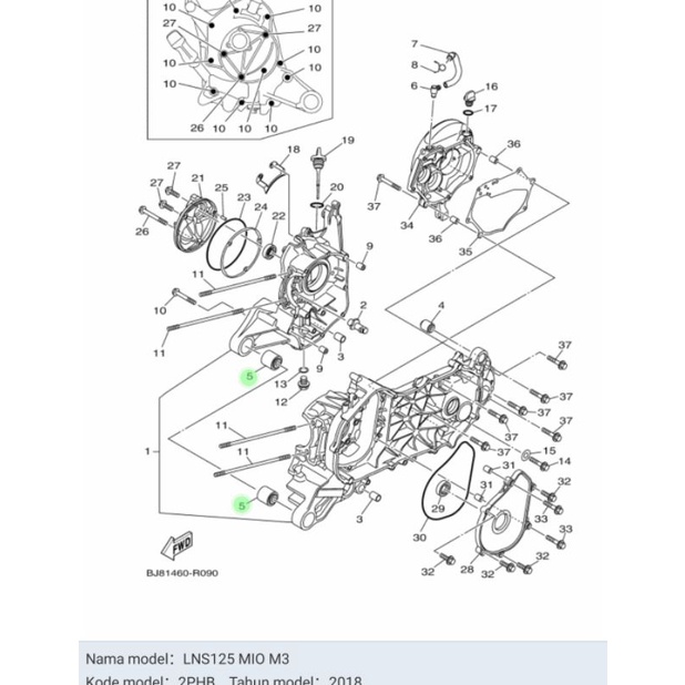 BOSH ARM ENGINE SOUL GT 125 MIO 3 MIO Z FINO FI XRIDE 115 / 125 ASLI ORI YAMAHA 90388 10805