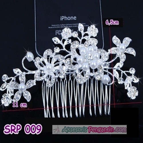 [SIAP KIRIM] SIRKAM PENGANTIN HAIRPIECE MINI SILVER AKSESORIS WEDDING SRP009