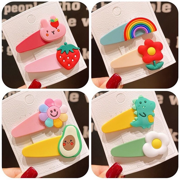 Jepit Rambut Korea Anak Perempuan Motif Tiptop Ice Cream Aksesoris Rambut Jepitan Wanita Lucu bahan import AK144