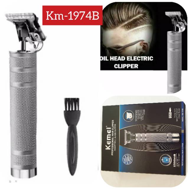 Hair Clipper Original KEMEI KM-1974B Cukuran KEMEI Alat Cukur UKIR CAS RECHARGER