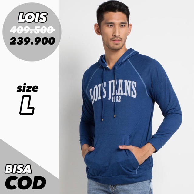 Lois Jeans Jaket Jumper Hoodie Biru