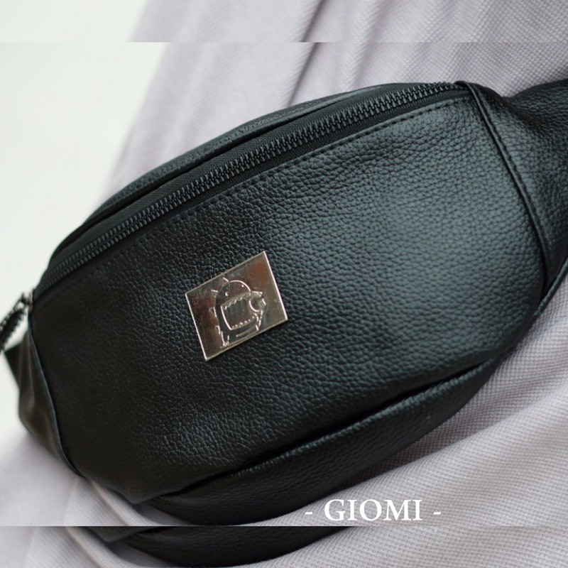 Waist Bag (Tas Cowok) – JetBlack Allosa Series 100% premium leather