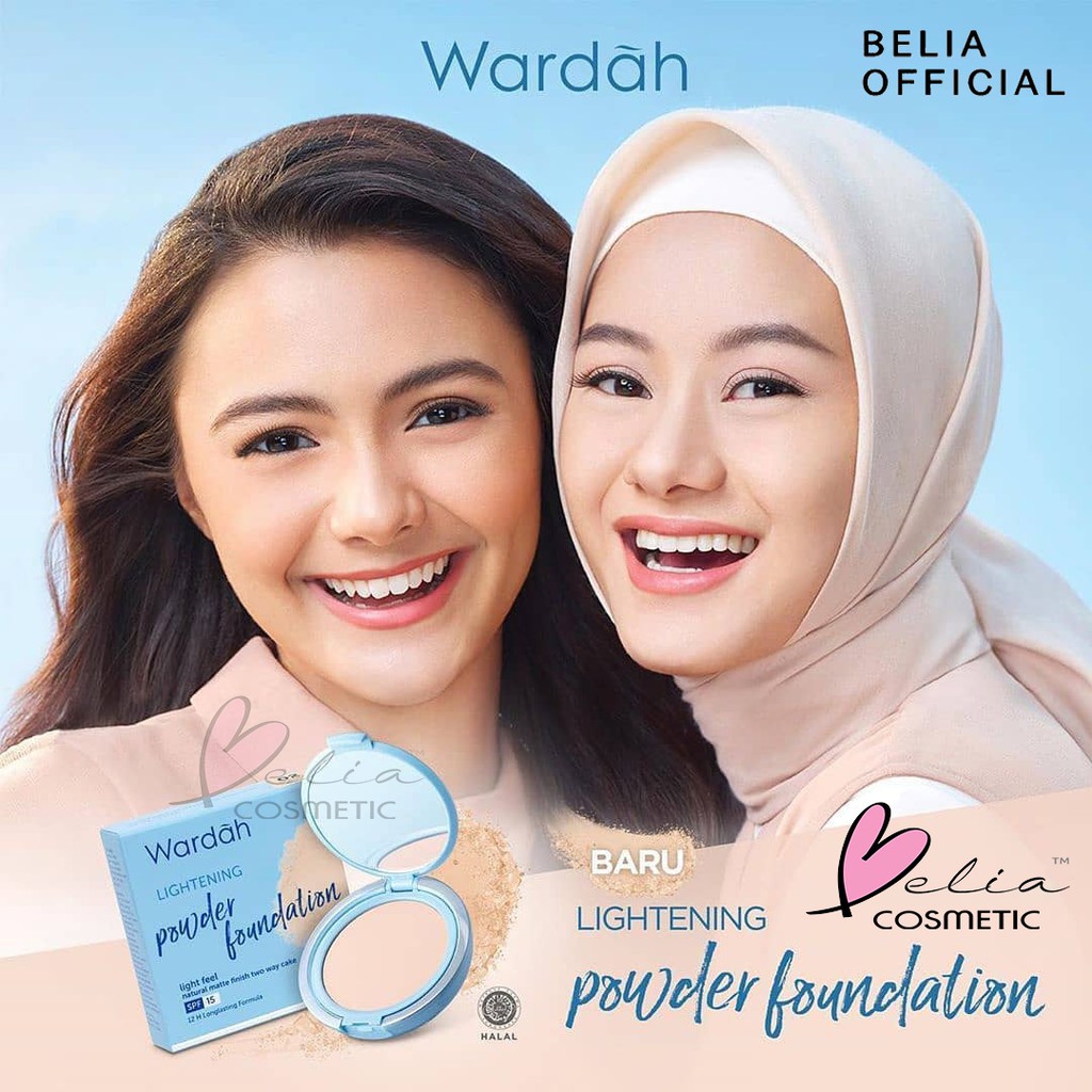 ❤ BELIA ❤ FULL SIZE &amp; REFILL Wardah Lightening Powder Foundation Two Way Cake Light Feel ( TWC )