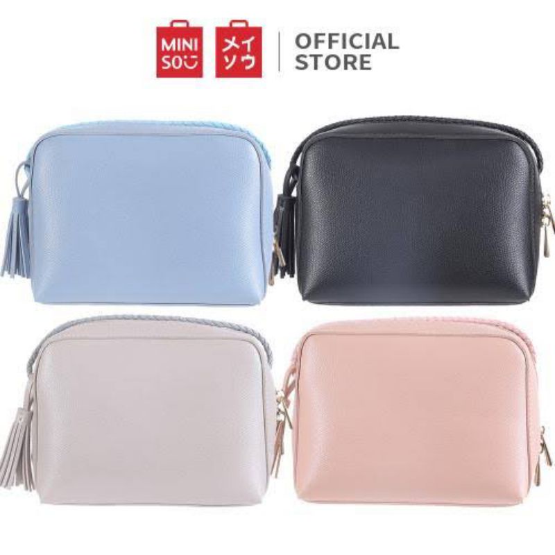Miniso Official Solid Color Rectangle Crossbody Bag in Black