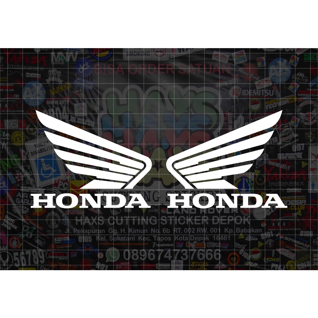 Cutting Sticker Logo Sayap Honda Sepasang Ukuran 8 Cm