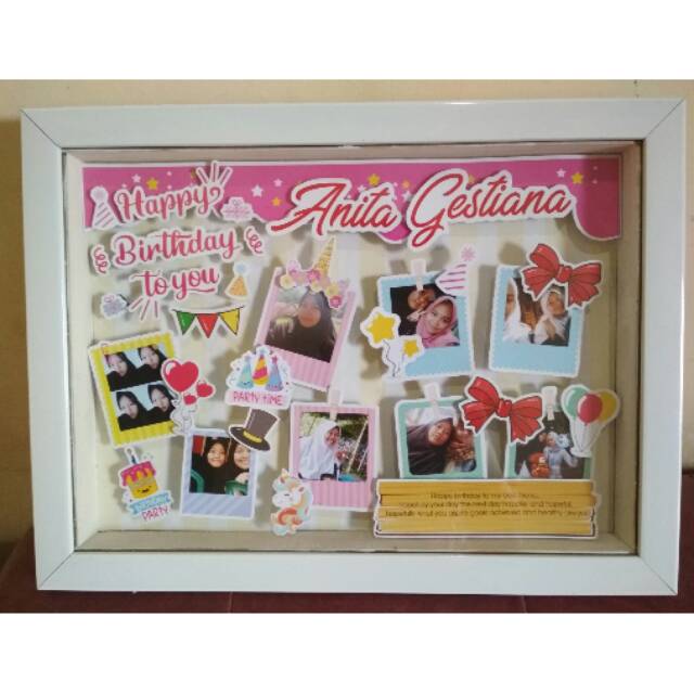 Scrapframe 3D Kado ulang tahun scrapframe 3d/popup frame /kado unik kekinian