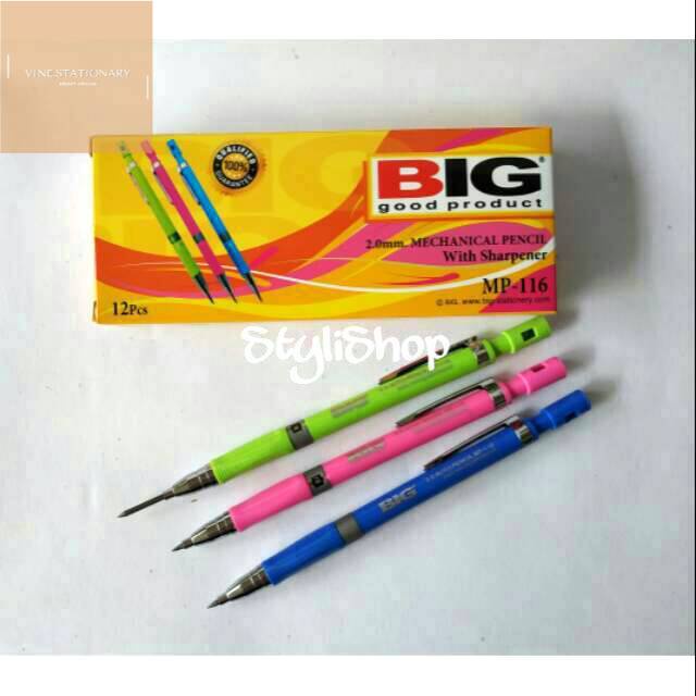

Pensil Mekanik Big 2.0mm MP-116 isi Pensil 2B Tebal dengan Rautan/vine