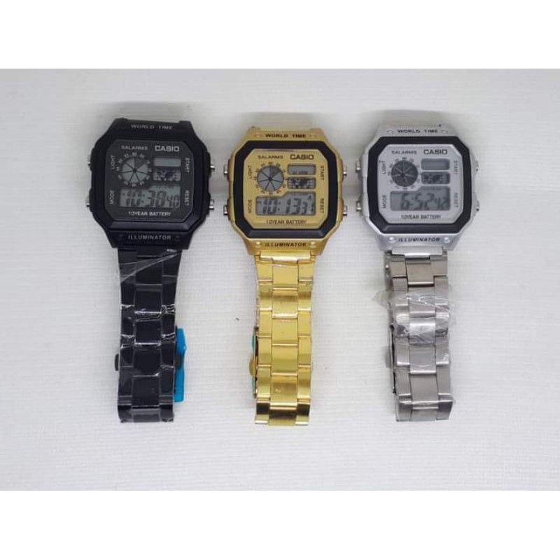 JAM PRIA WANITA GSHOCK CASIO DIGITAL STAINLES ANTI AIR