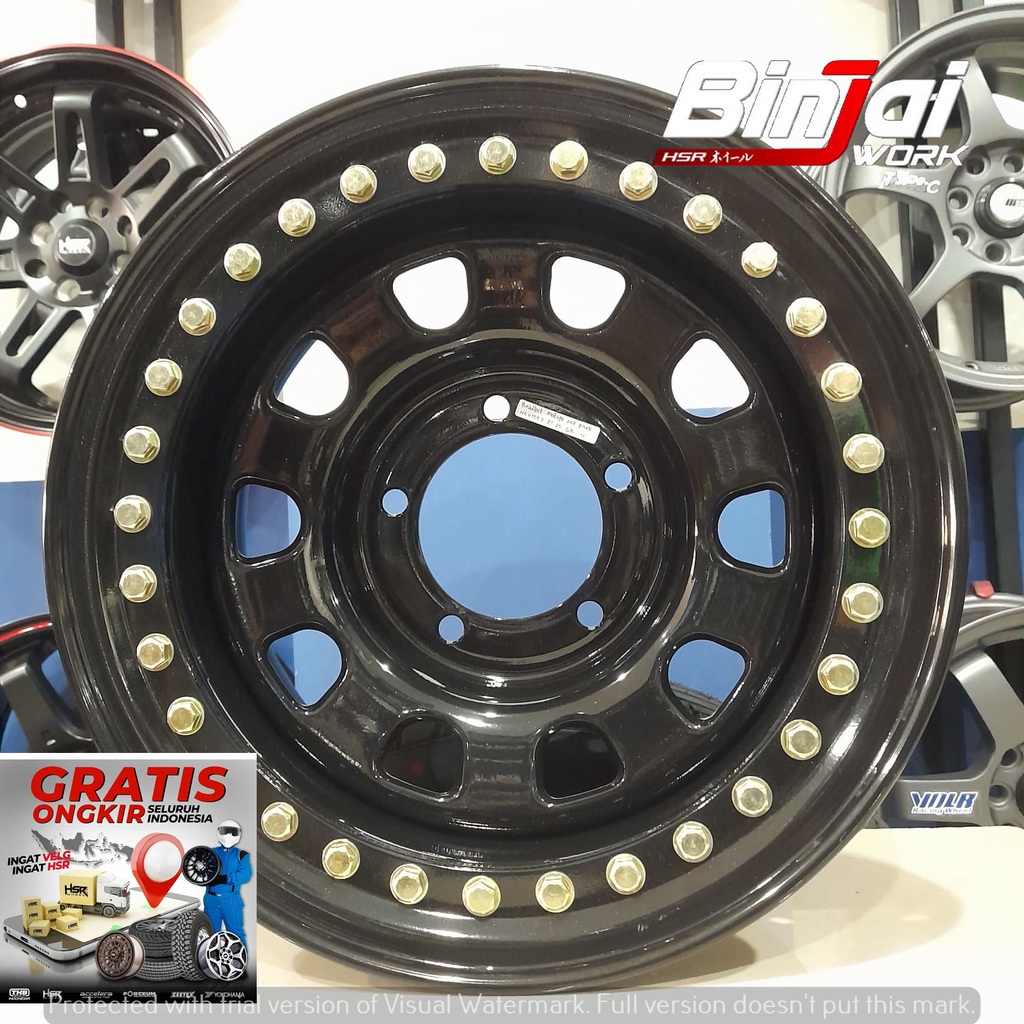 Velg Mobil Vitara Sidekick Taft Jimny BEADLOCK MOKUPO HSR R15 lebar 12 - Pelek kaleng off road