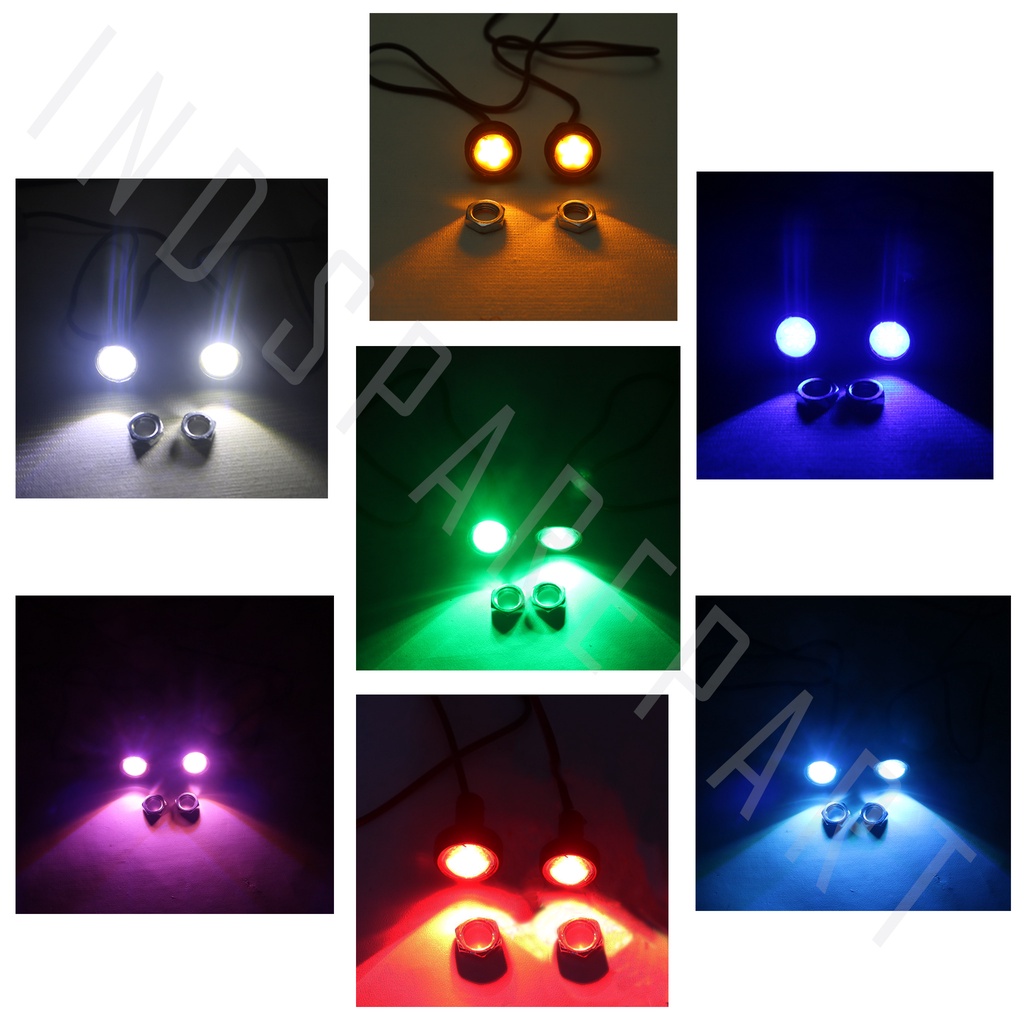Lampu Sein-Sen-Dll Mata Elang-Eagle Eye 23 mm-23 mm Super Bright-Terang Diam Motor-Mobil  1 Pc