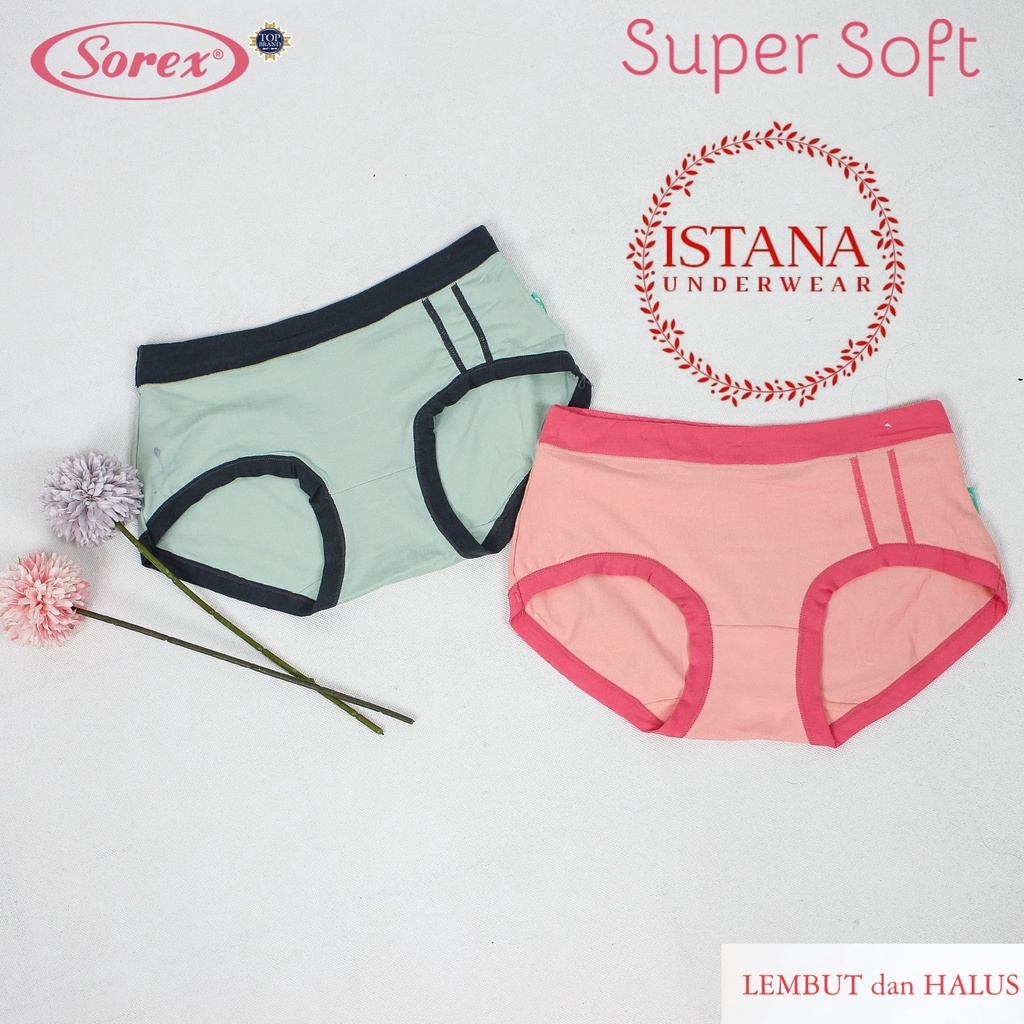 Cd Celana Dalam SOREX 1255 Midi Super soft Pastel daisy / celana dalam wanita