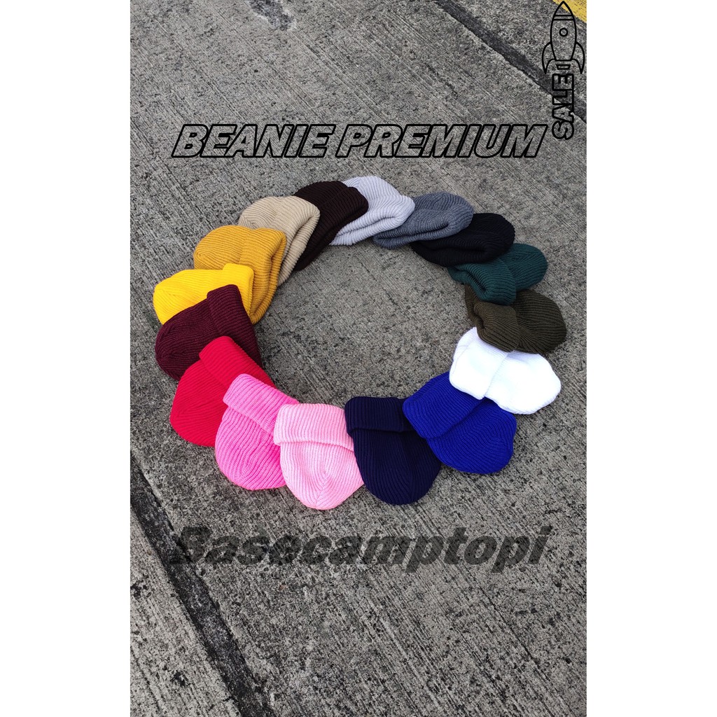 Kupluk Short Beanie Hat Tebal Polos Pria dan Wanita Premium Standar Distro