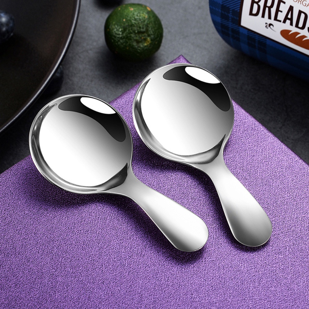 REBUY Mini Coffee Spoon Short Handle Coffeeware Teaspoon Small Stainless Steel For Kid Children Dinnerware Condiment High Quality Stirring Spoon