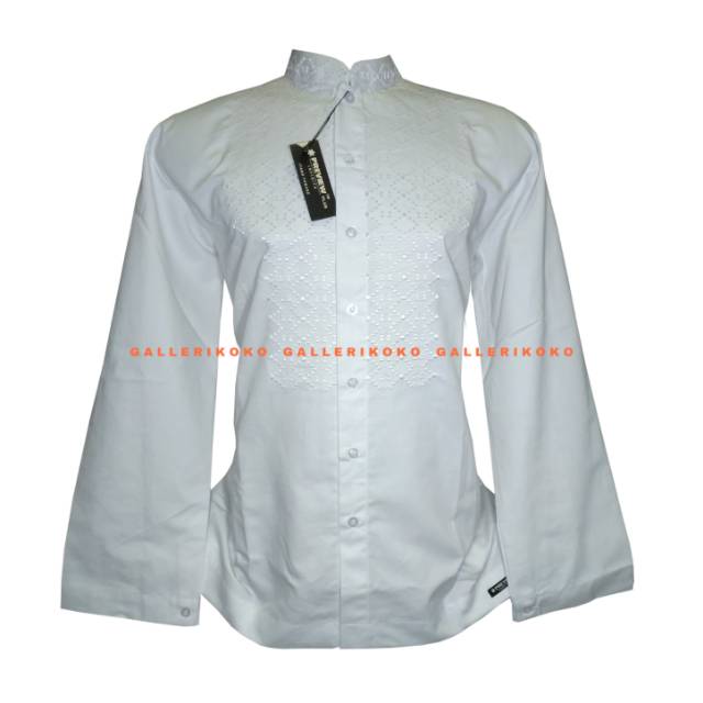 Baju koko preview infinite itang yunasz lengann panjang putih