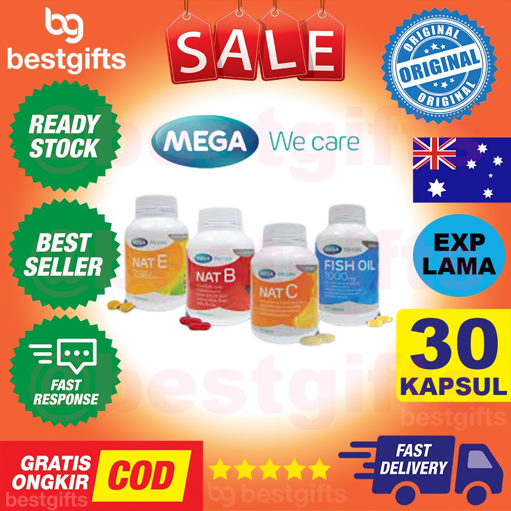 MEGA WE CARE NAT B VITAMIN VIT B COMPLEX FORMULA KECEMASAN DEPRESI STRESS MIGRAIN KOMPLEKS 30 KAPSUL