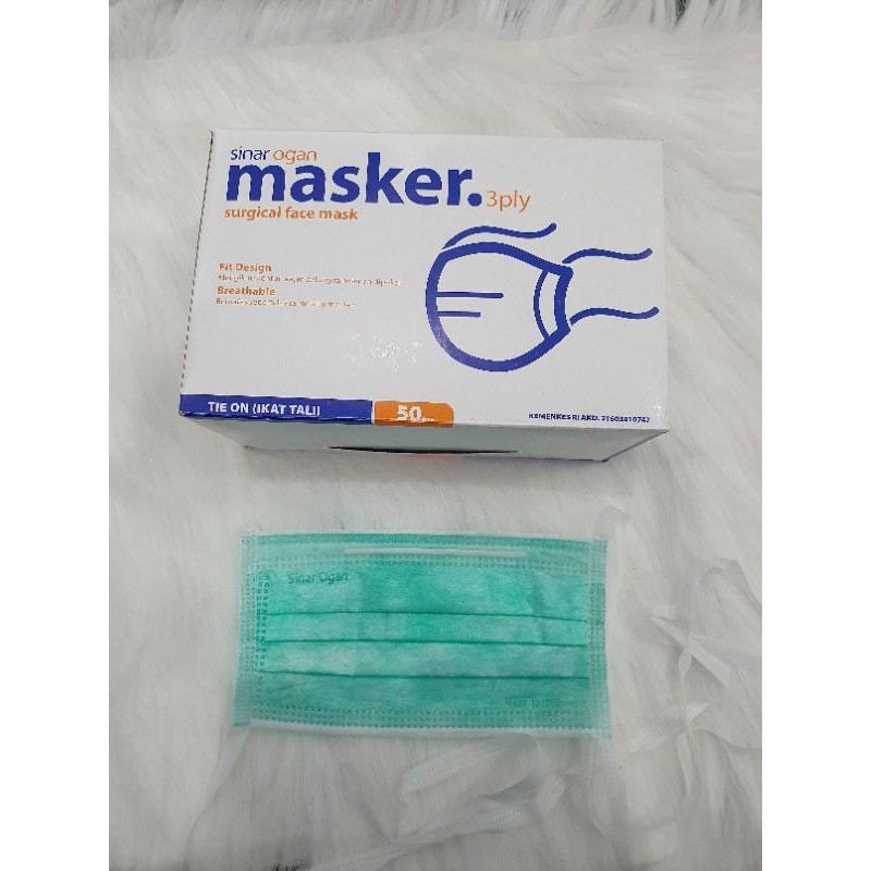 Masker Tali Sinar Ogan 3ply /Masker Tie On