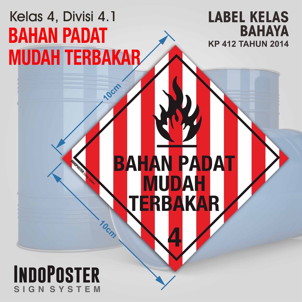 

Stiker IATA Label Kelas Material Bahaya Dangerous Goods - Benda Padat Mudah Terbakar Flammable Solid
