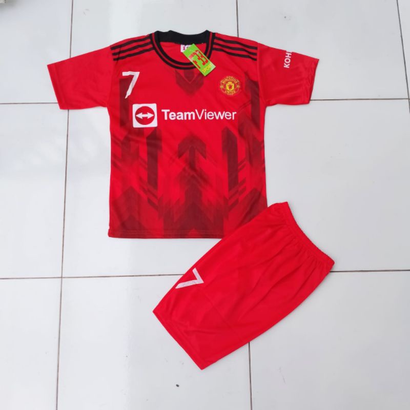 Mulkids. Setelan Jersey Bola Kaos Anak Laki United Terbaru 2022 Pakaian Olahraga SepakBola Anak Laki Laki