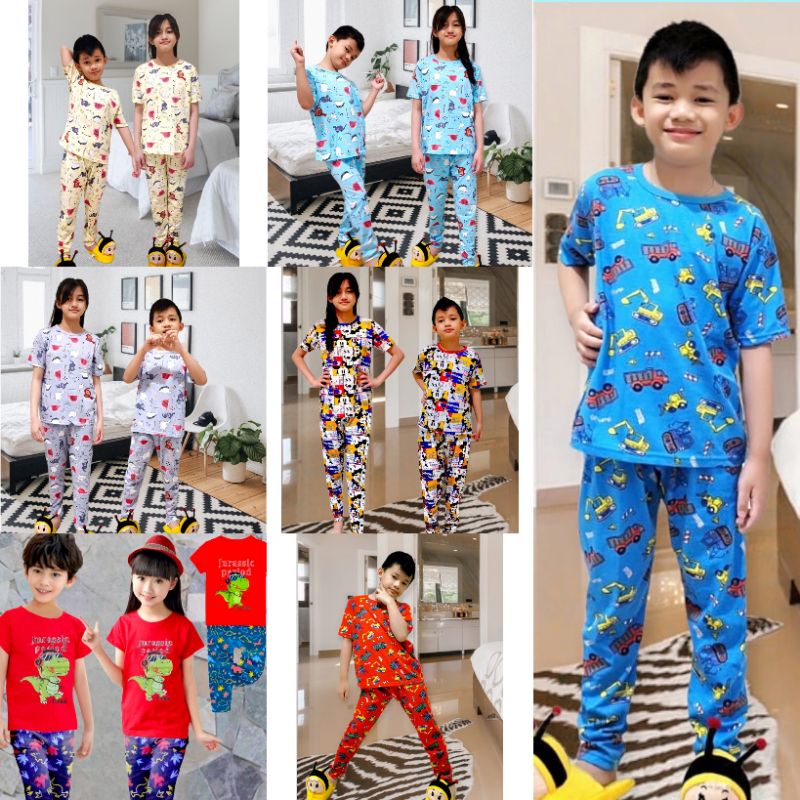 MALVIN SETELAN / SETELAN BAJU ANAK COWOK CEWEK / BAJU TIDUR ANAK CEWEK COWOK UNISEX CELANA PANJANG 1-12 TAHUN FULLPRINT