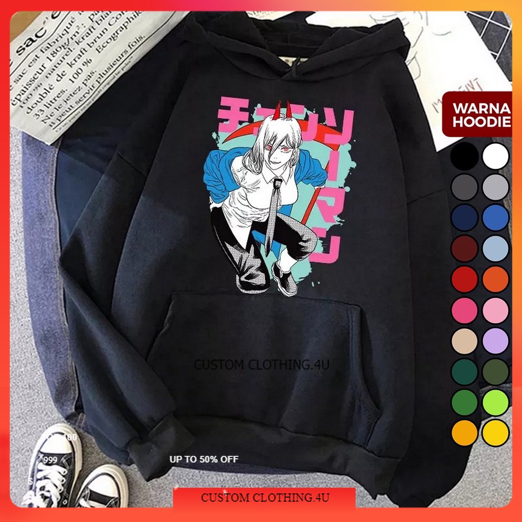 Jacket Sweater Hoodie Unisex Anime CHAINSAW MAN 05 power denji - Jaket hoddie hodie Estetik switer