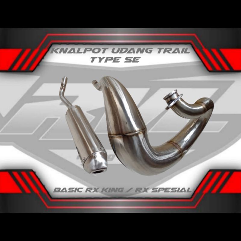 KNALPOT UDANG TRAIL BASIC RX KING TYPE/MODEL SE SUARA GARING BAHAN STAINLESS STEEL ANTI KARAT / KNAL