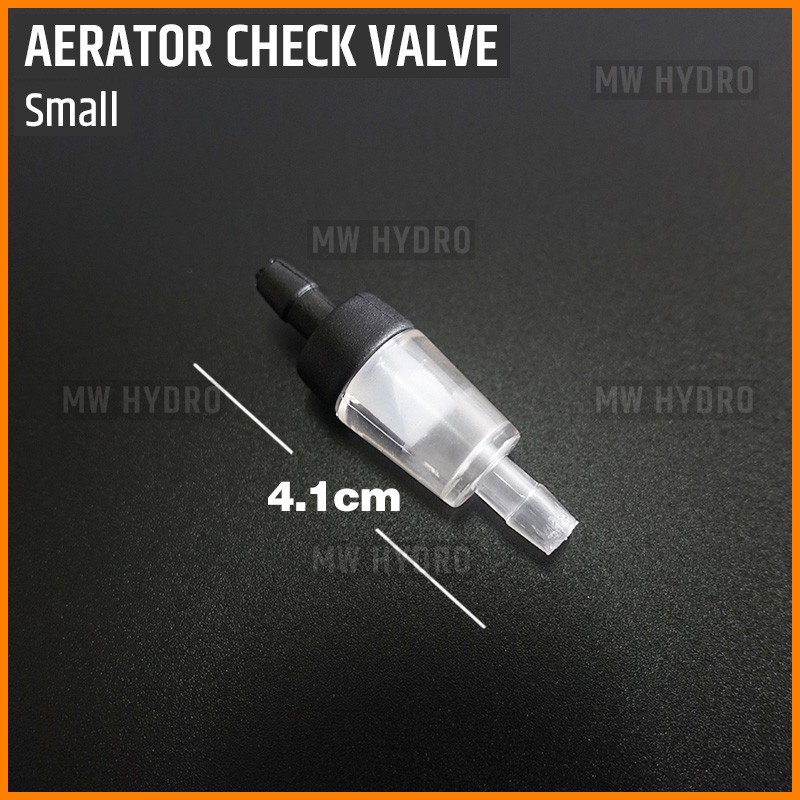 One Way Check Valve Aerator Akuarium untuk Selang 3/16&quot;, Small Black