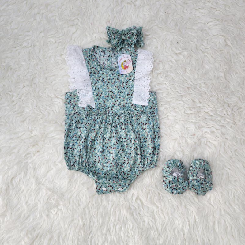 baju bayi perempuan JUMPER+BANDANA+SEPATU