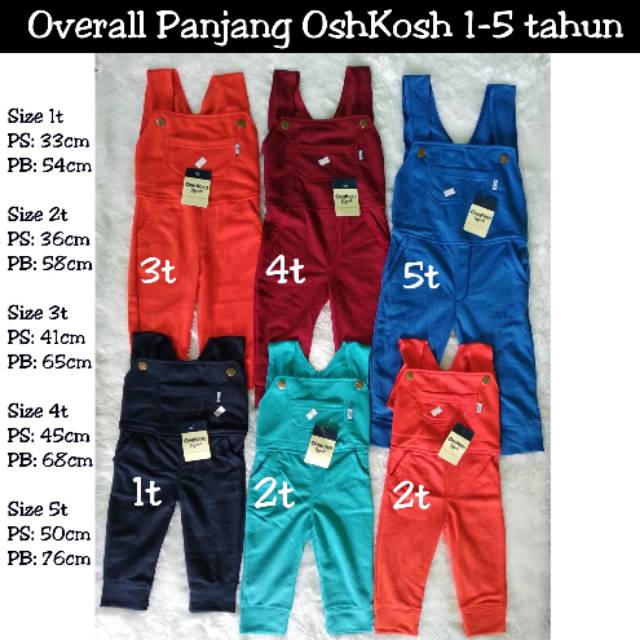 Overall Panjang OshKosh Anak Laki-laki dan Perempuan
