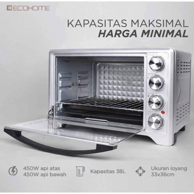 ECOHOME Oven Listrik ECOHOME Electric Oven Platinum EOP-888 - 38 Liter