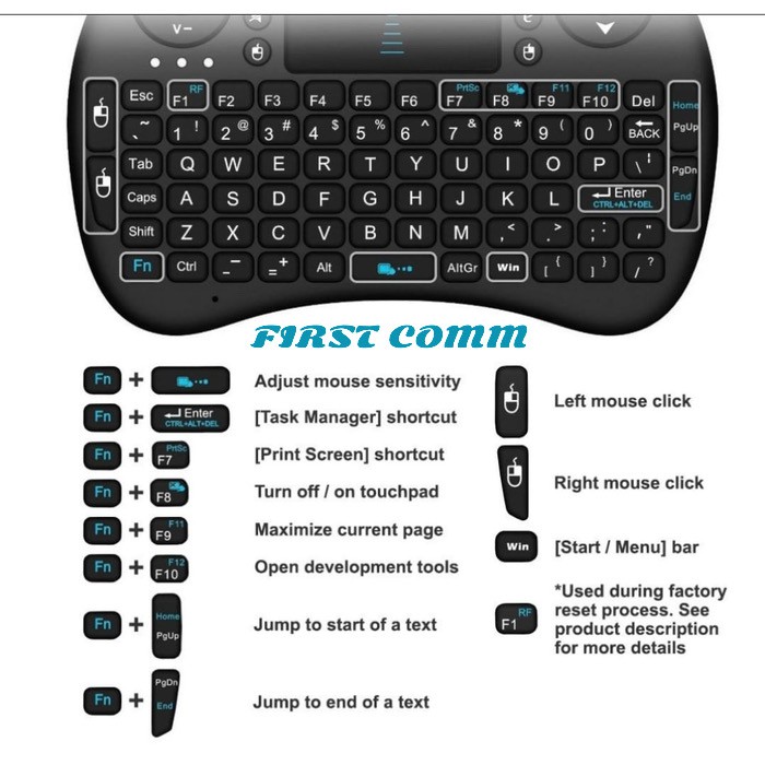 Mini Keyboard Wireless i8 2.4G Handheld Keyboard For PC Android TV Box