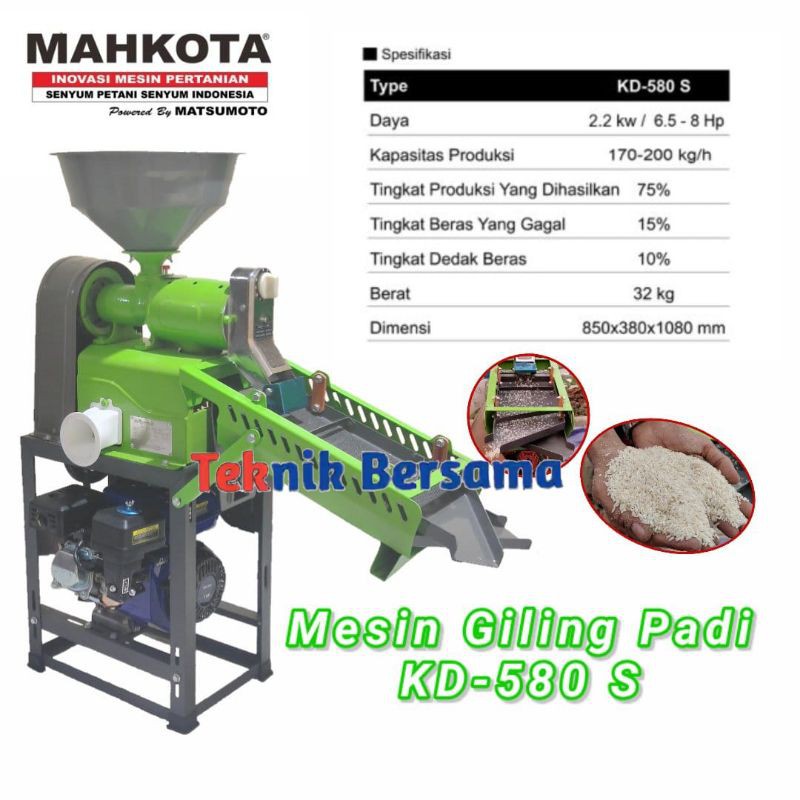 Mesin Giling Padi Mahkota KD-580S Terbaru | Mesin Selep Padi