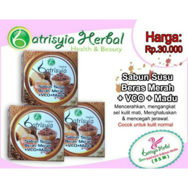 BPOM SABUN SUSU BERAS MERAH BATRISYIA HERBAL