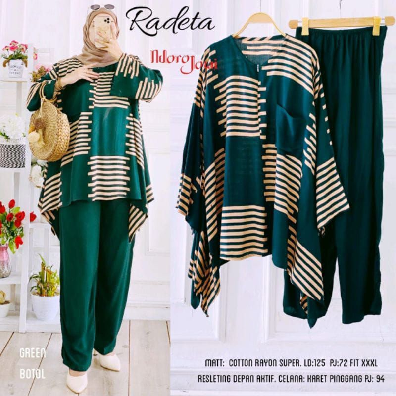 [PROMO] ONE SET SETELAN RADETA WAKA WAKA ll DASTER ARAB VIRAL ll KAIN RAYON SUPER GRADE A BUSUI