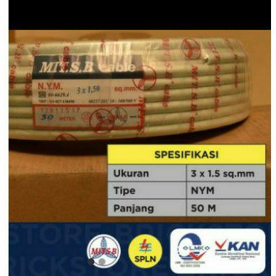kabel mitsuba 3x1.5 NyM kabel listrik NYM isi 3x1.5 kabel tembaga