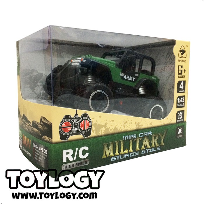 Mainan Remote Control RC Mobil Army Military Jeep Bigfoot Mini Car