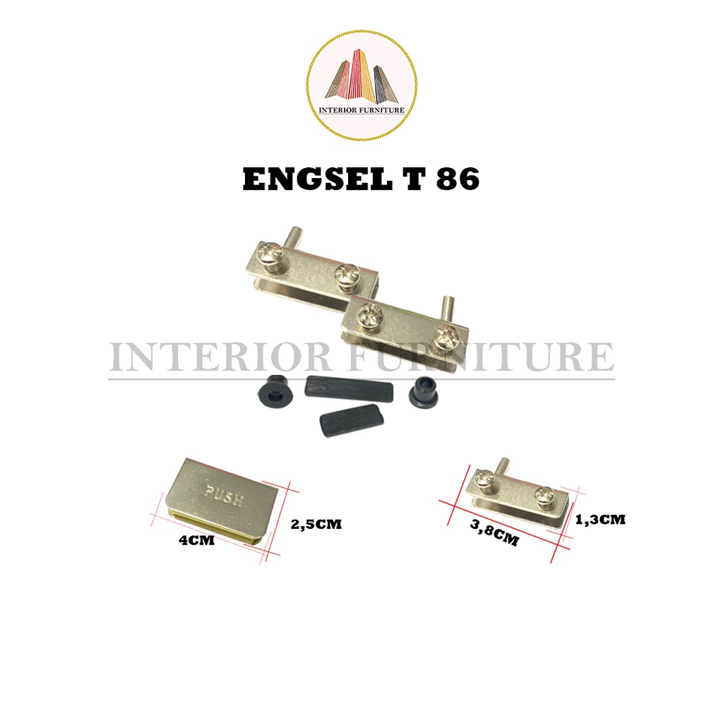 Engsel Pivot Jepit Kaca T86 / Engsel Kaca Jepit 10 mm