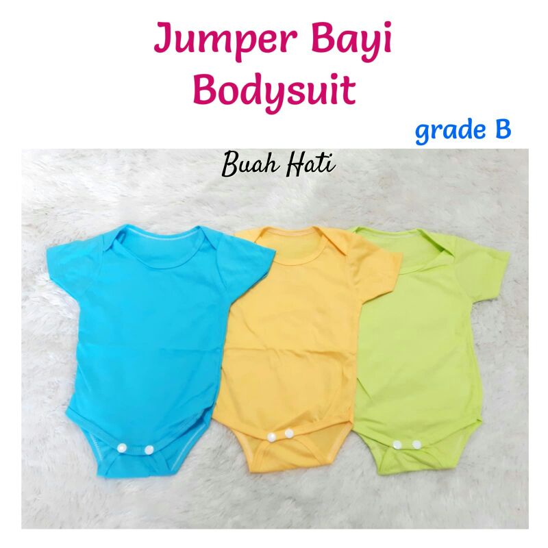 Jumper Jumpsuit Baby Katun Polos Newborn 0-12 Bulan