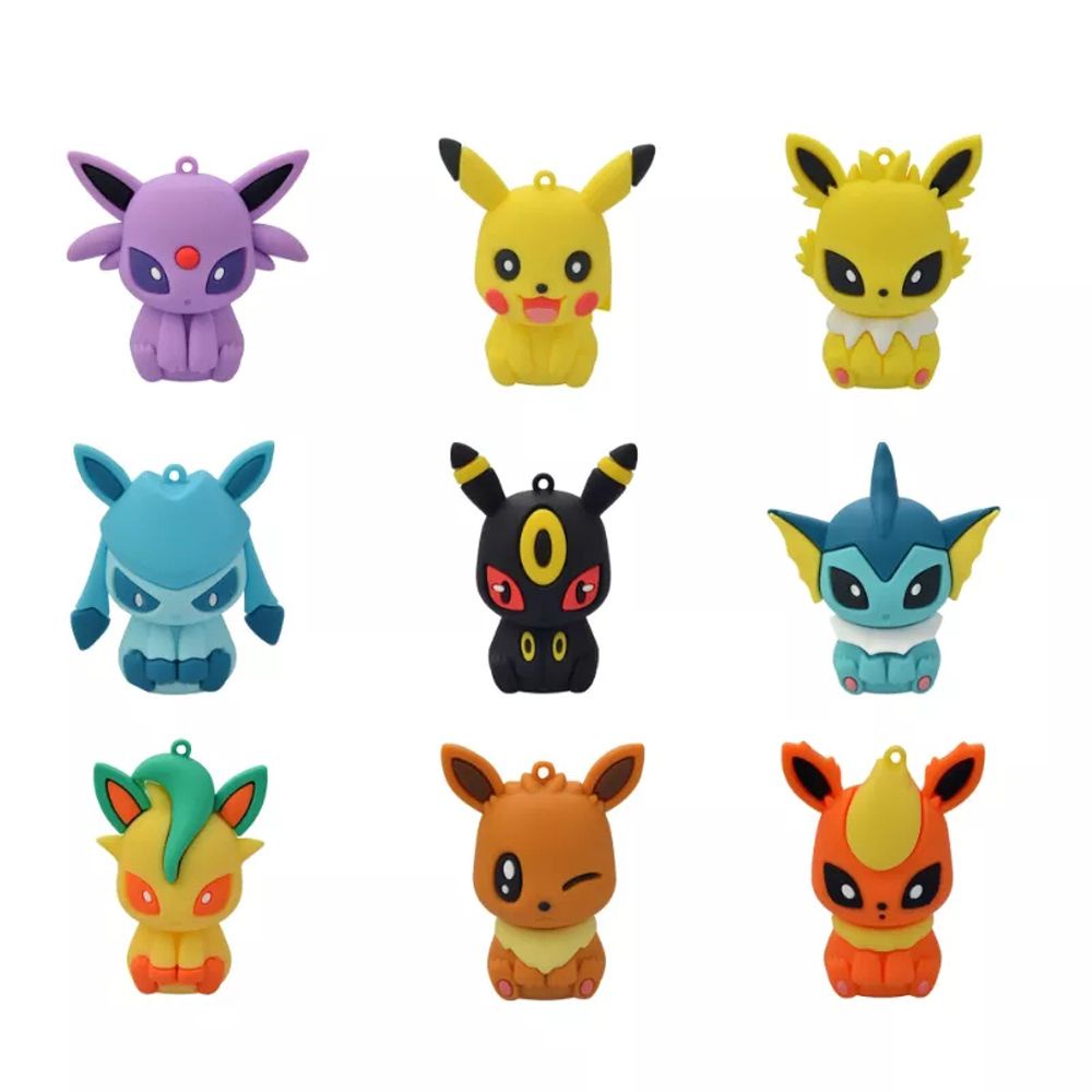 LANFY Desktop Decoration Pikachu Phone Stand Jolteon Mobile Phone Holders Pokemon Phone Holders Anime Action Figures Mobile Phone Accessories Pokemon Toy Model Decor Vaporeon Eevee Family Mobile Phone Bracket