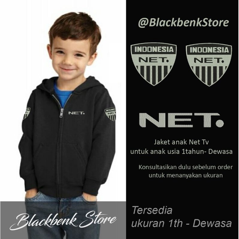 Jaket Net tv anak balita dewasa jaket net tv