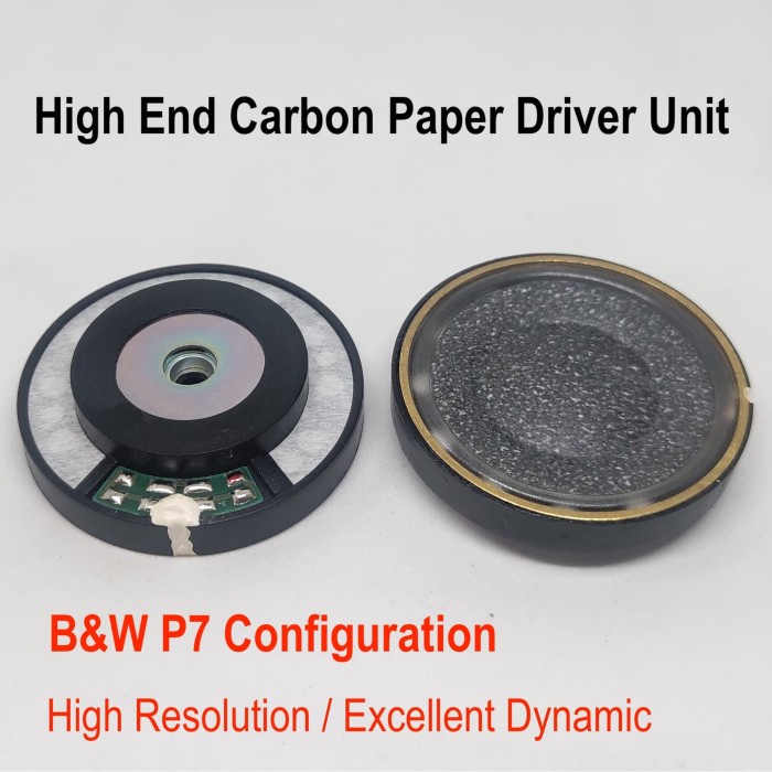 Superior Carbon Paper 40Mm Headphone Driver Unit Hi Res B&W P7 Replica