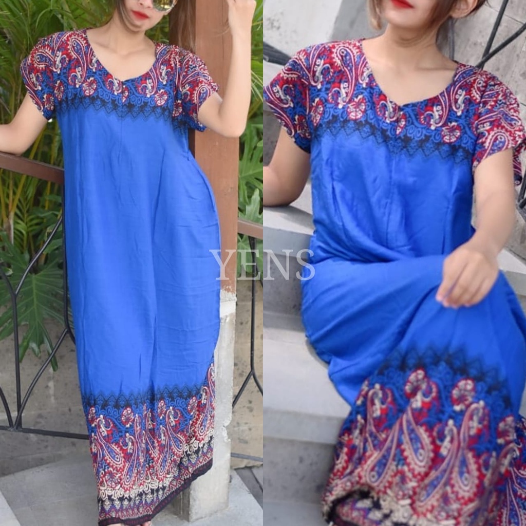 Daster Bali Long dress baju tidur wanita XXL Resleting