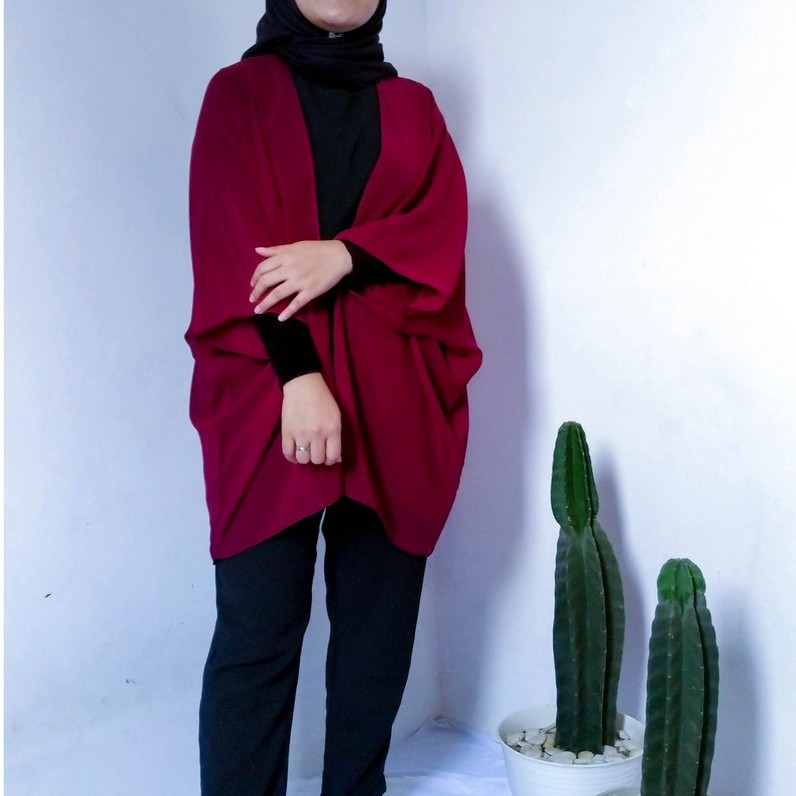 Plain Outer - Maroon/ Merah Marun