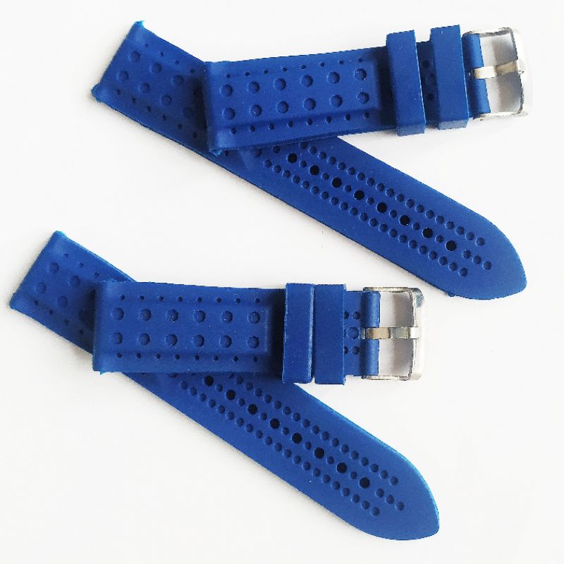 strap rubber silicon warna coklat dan biru