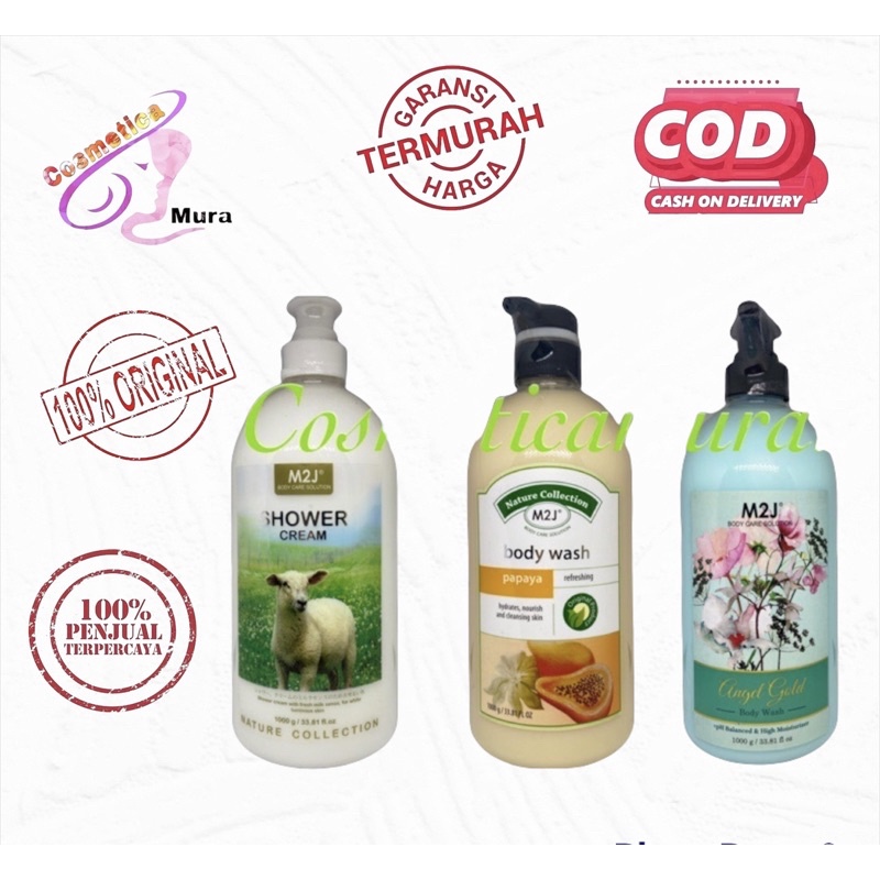 [ 1000 ml + botol ] M2J shower cream / SABUN MANDI M2J / M2J body wash cream