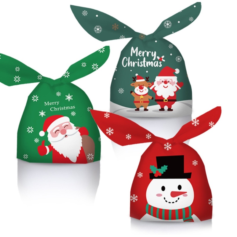 Zzz Kantong Hadiah Motif Kartun Santa Claus / Snowman Untuk Natal