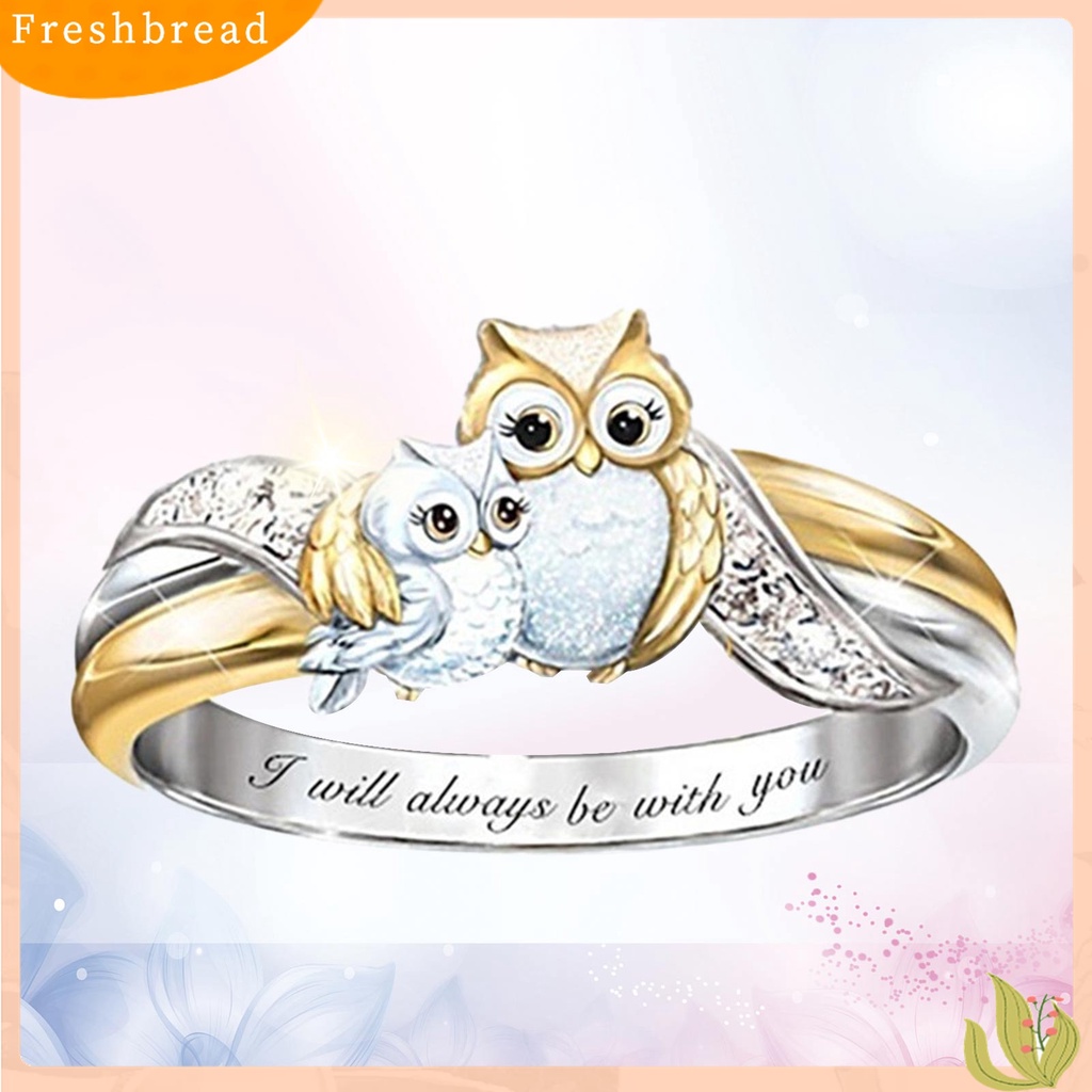 Terlaris Ring Internal Lettering Implying Faux Drill Jewelry Gifts Animal Owl Ring for Christmas