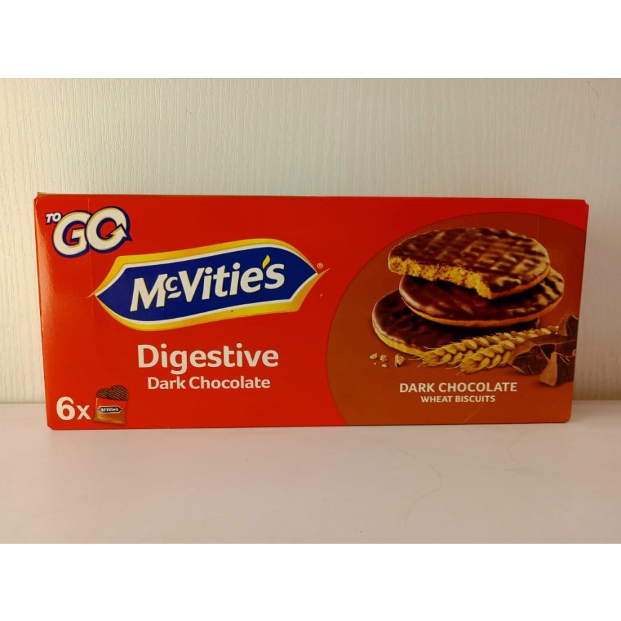 

MCVITIES DIGESTIVE DARK CHOCOLATE NETTO 6X33.3GR (199.8GR) | BISKUIT | KUE